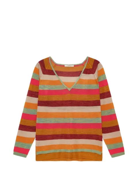 striped V-neck sweater by MALIPARMI
