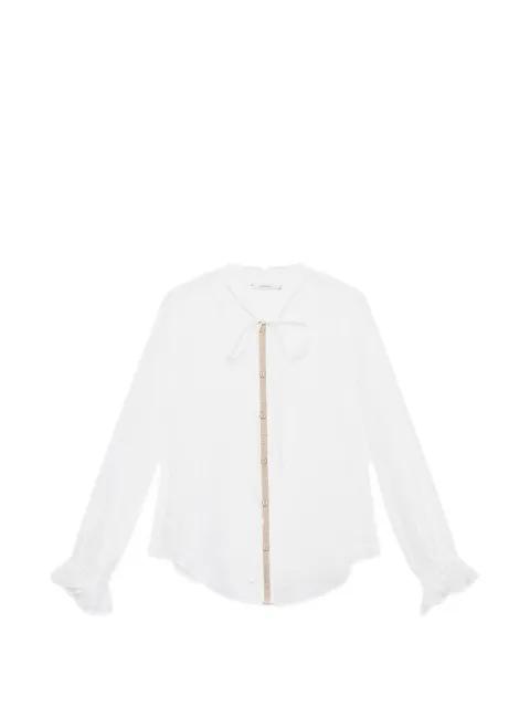 tie-detail long-sleeve shirt by MALIPARMI