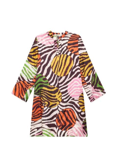 zebra-print silk dress by MALIPARMI