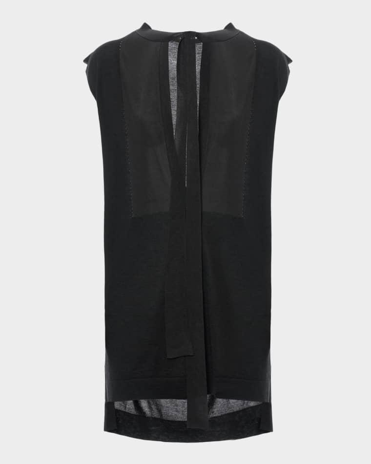 Cashmere-Silk Sleeveless Neck-Tie Top by MALO