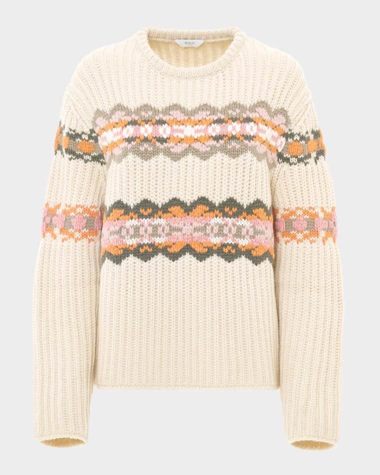 Freya Fair Isle Cashmere Crewneck Sweater by MALO