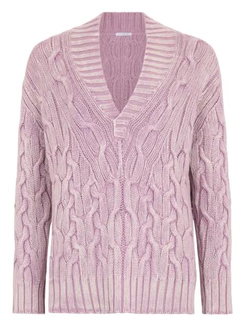 cable-knit V-neck sweater by MALO