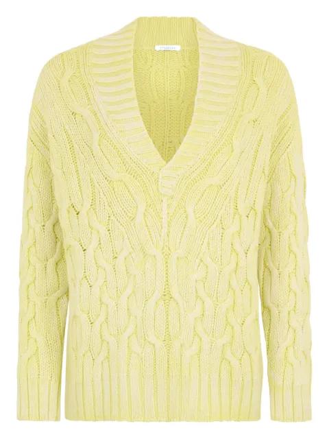 cable-knit V-neck sweater by MALO