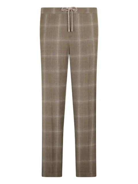 drawstring checked trousers by MALO
