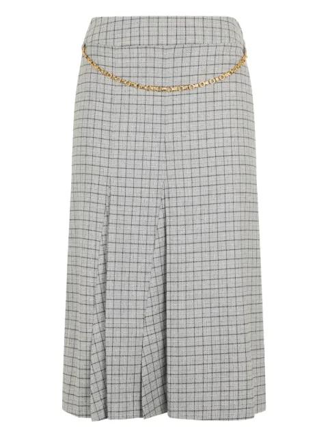 plaid pleated midi skirt by MALO