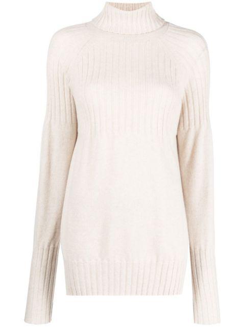 ribbed high-neck cashmere jumper by MALO