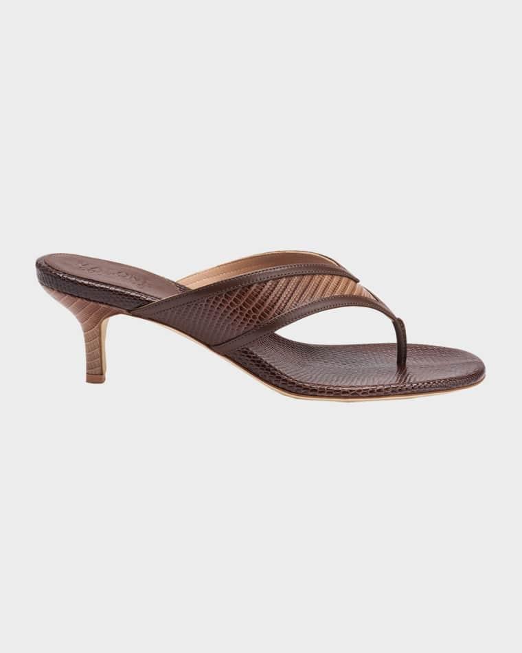 45mm Koko Embossed Leather Thong Sandals by MALONE SOULIERS