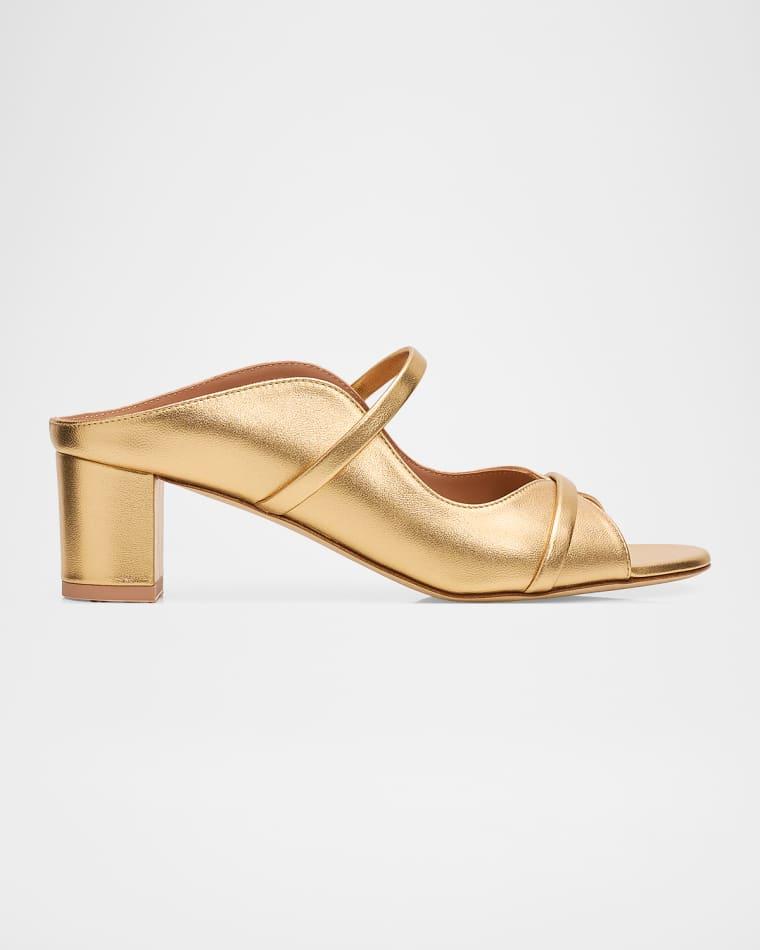 45mm Norah Metallic Leather Mule Sandals by MALONE SOULIERS