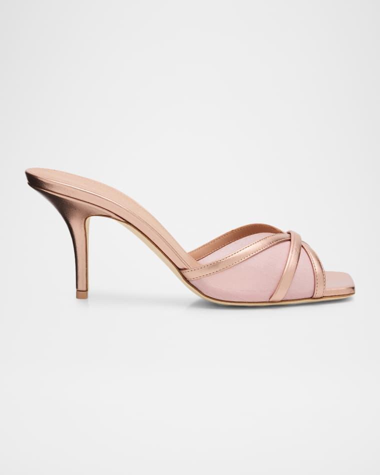 70mm Perla Metallic Leather and Mesh Sandals by MALONE SOULIERS