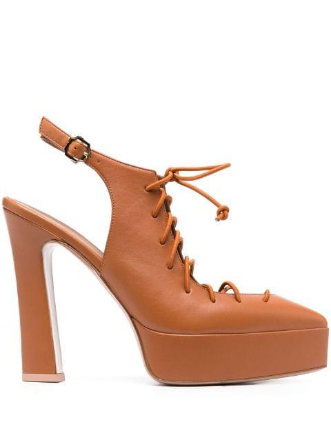 Alessandra 130mm leather pumps by MALONE SOULIERS