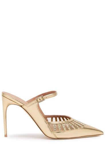 Bardot 90 metallic leather mules by MALONE SOULIERS