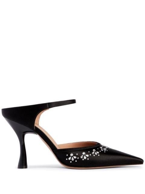 Cassie 90mm crystal-embellished pumps by MALONE SOULIERS