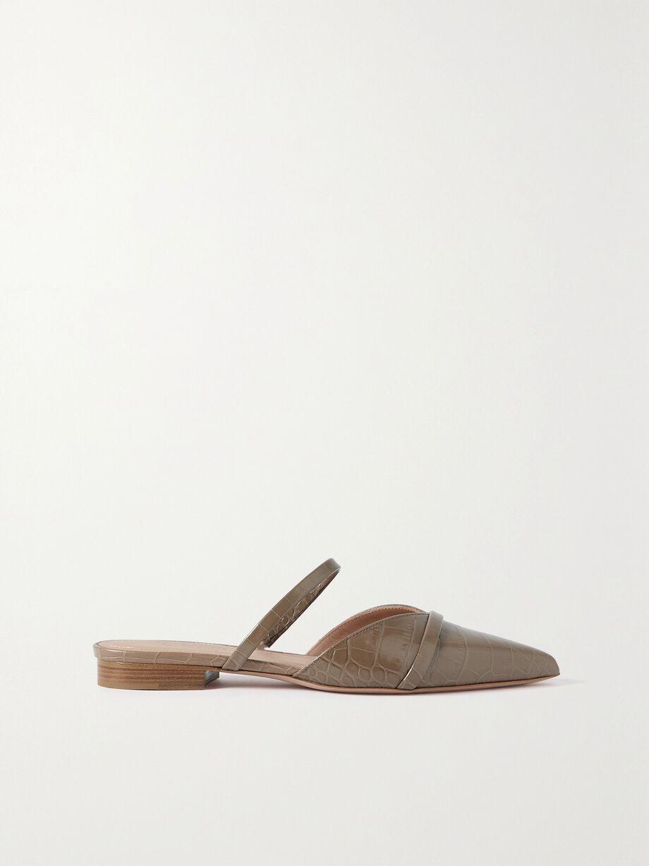 Frankie croc-effect leather flats by MALONE SOULIERS