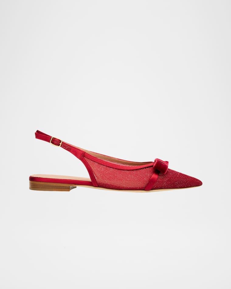 Jama Glitter Mesh Slingback Flats by MALONE SOULIERS