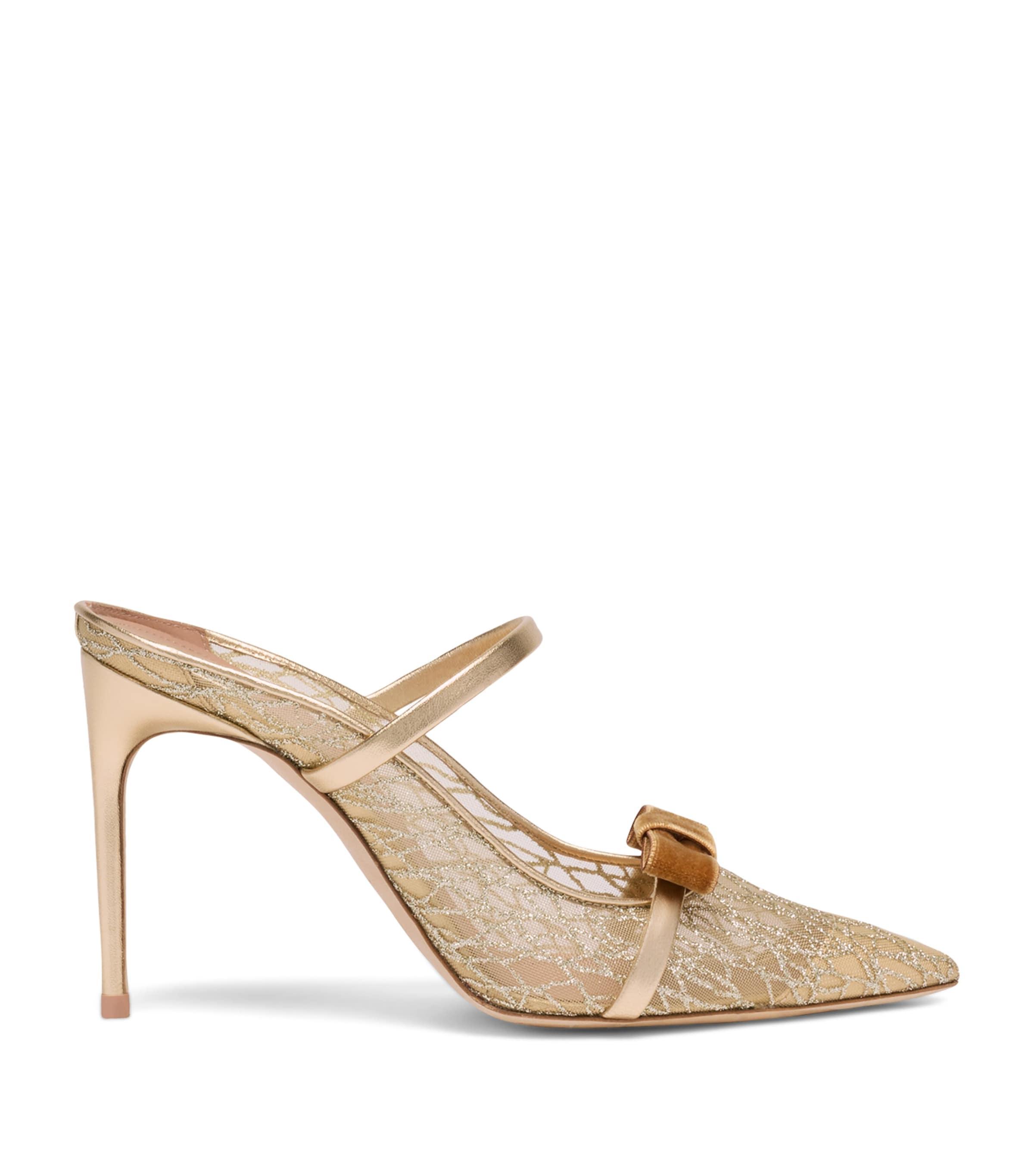 Malone Souliers Glittered Aurora Heeled Mules 90 by MALONE SOULIERS