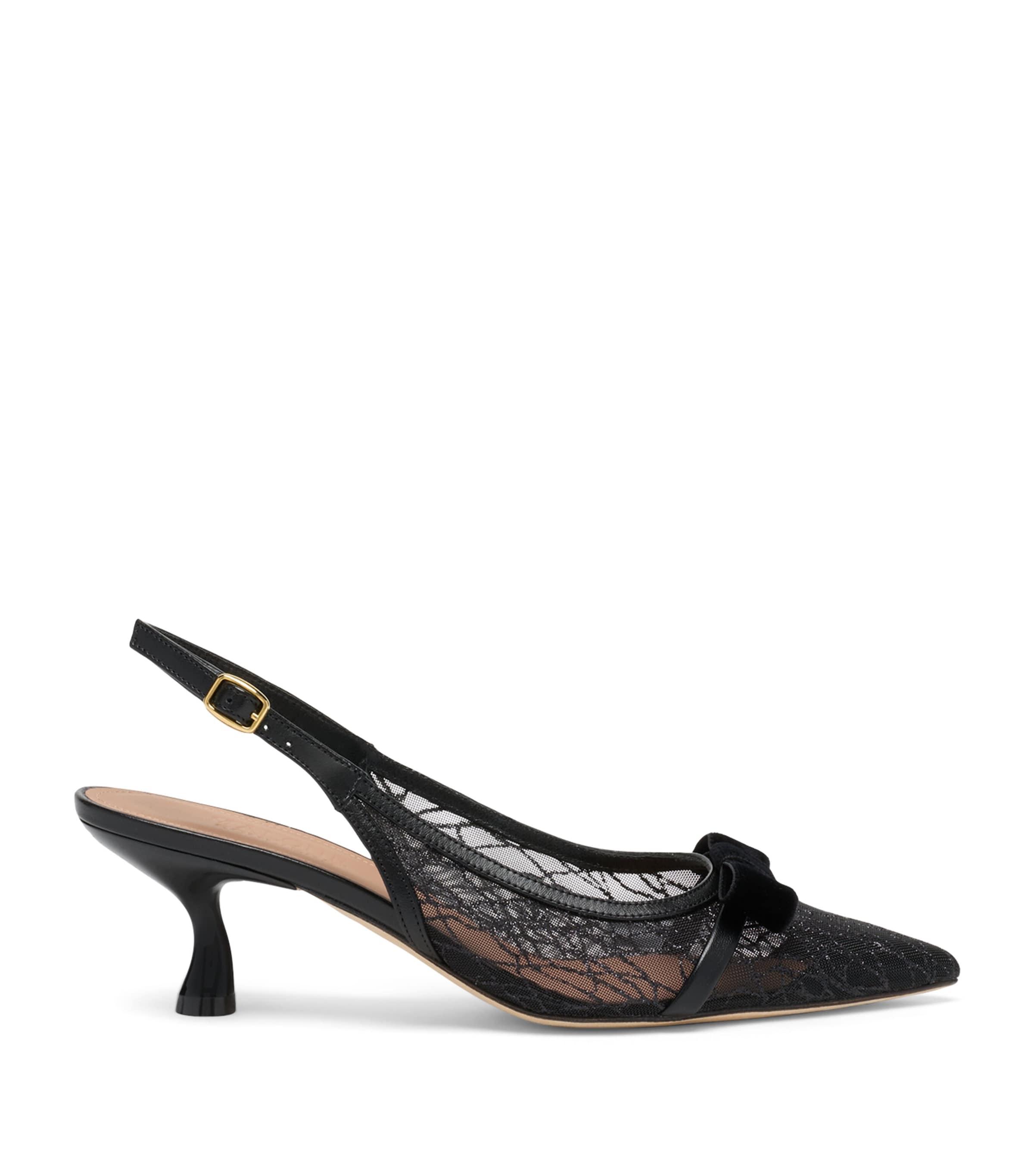 Malone Souliers Glittered Jama Slingback Heels 45 by MALONE SOULIERS