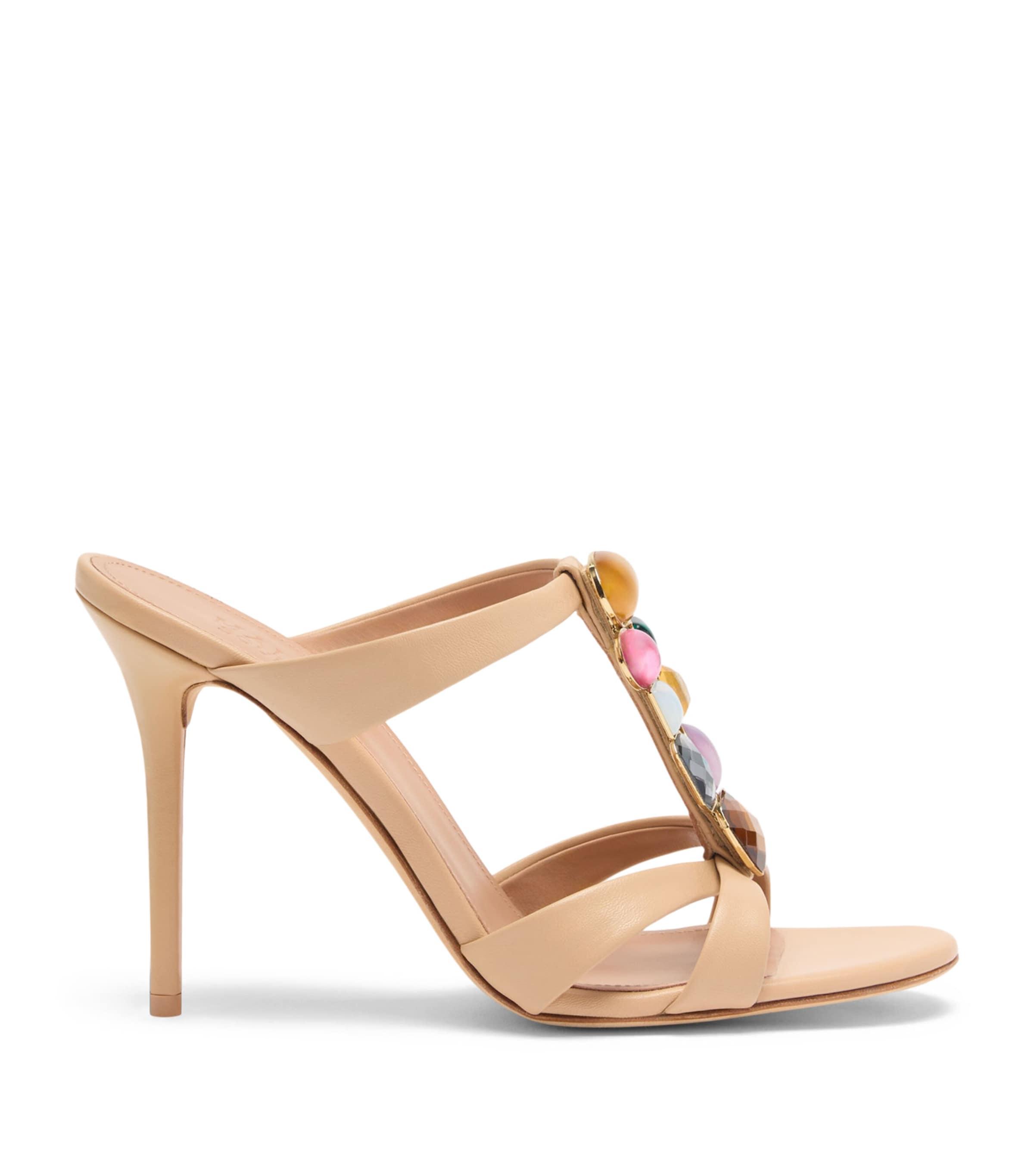 Malone Souliers Leather Jewel-Embellished Simi Heeled Sandals 100 by MALONE SOULIERS