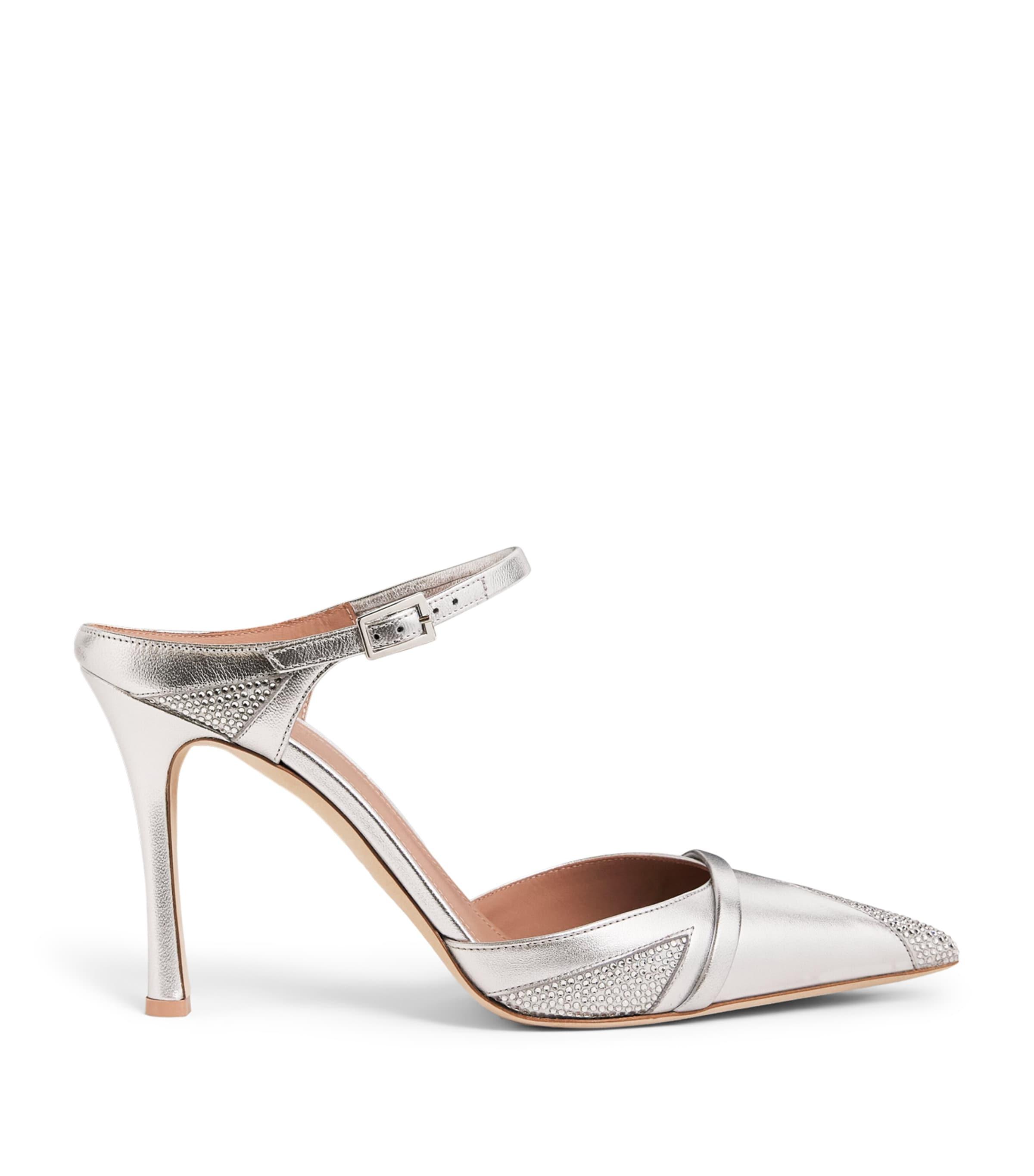 Malone Souliers Metallic Leather Embellished Uma Mules 90 by MALONE SOULIERS