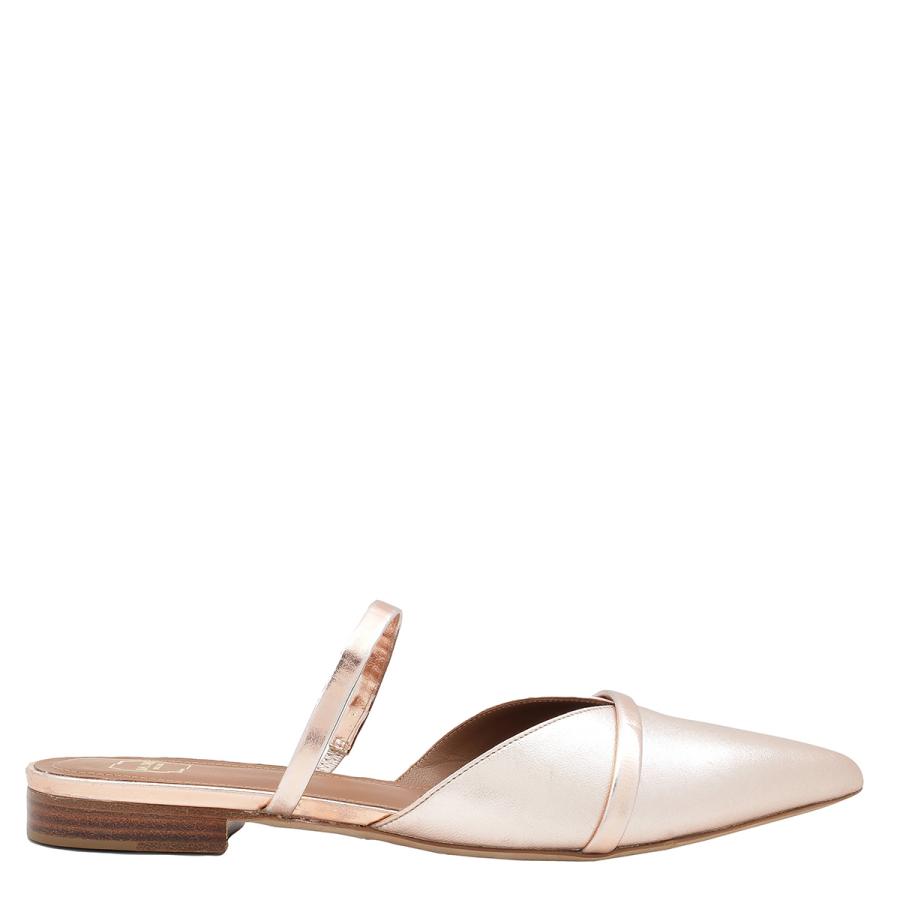 Malone Souliers Rose Gold Frankie Point-Toe Flats by MALONE SOULIERS