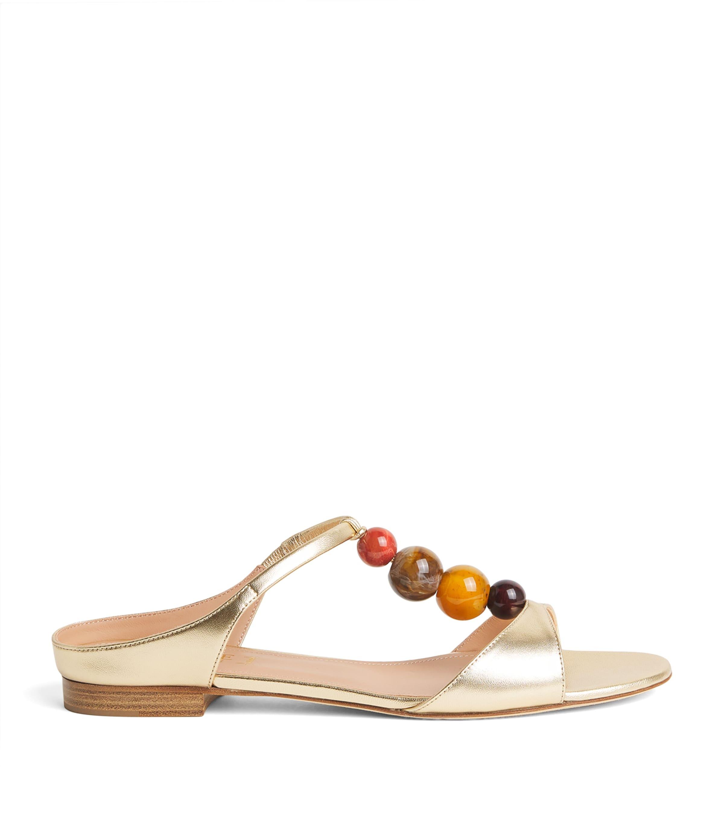 Malone Souliers x Harrods Metallic Leather Lena Sandals by MALONE SOULIERS