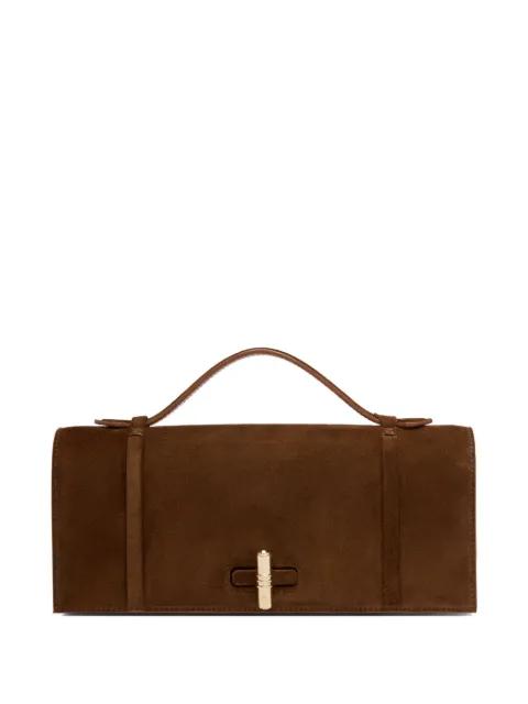 May Crosta handle suede clutch bag by MALONE SOULIERS