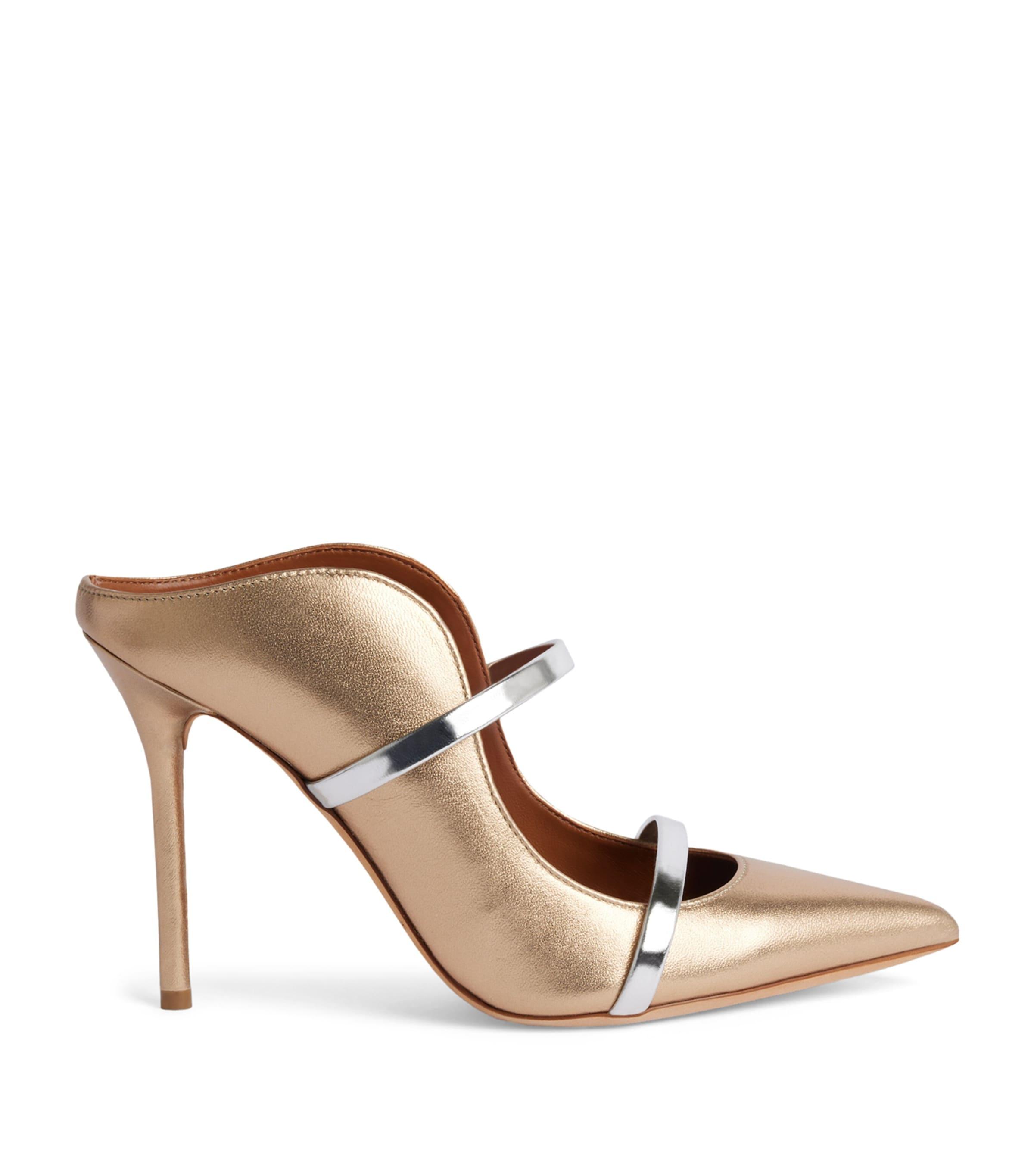 Metallic Leather Maureen Mules 100 by MALONE SOULIERS
