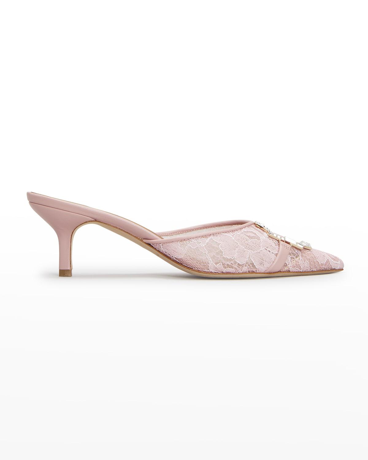 Missy Lace Crystal Mules by MALONE SOULIERS