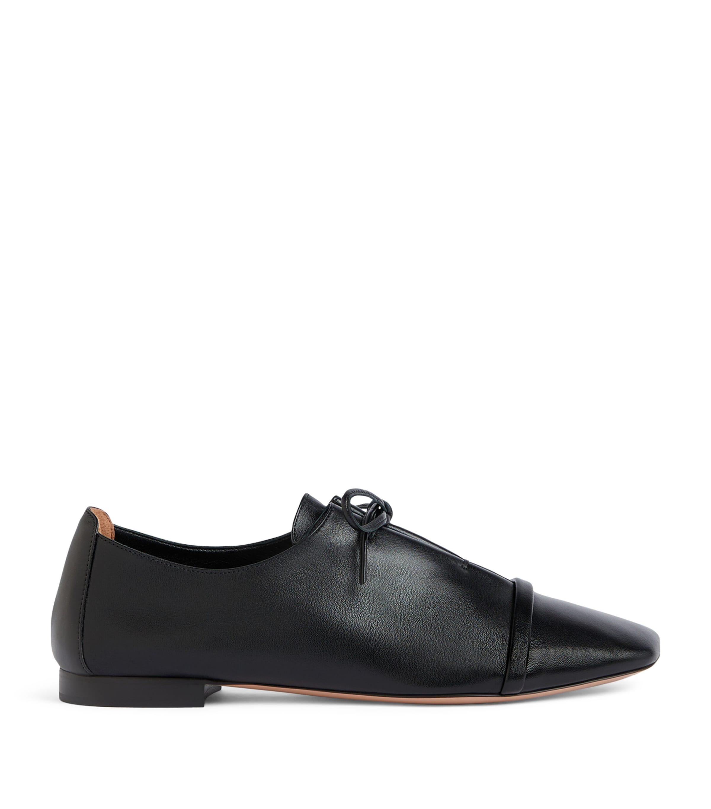 Nappa Leather Lace-Up Jean Flats by MALONE SOULIERS