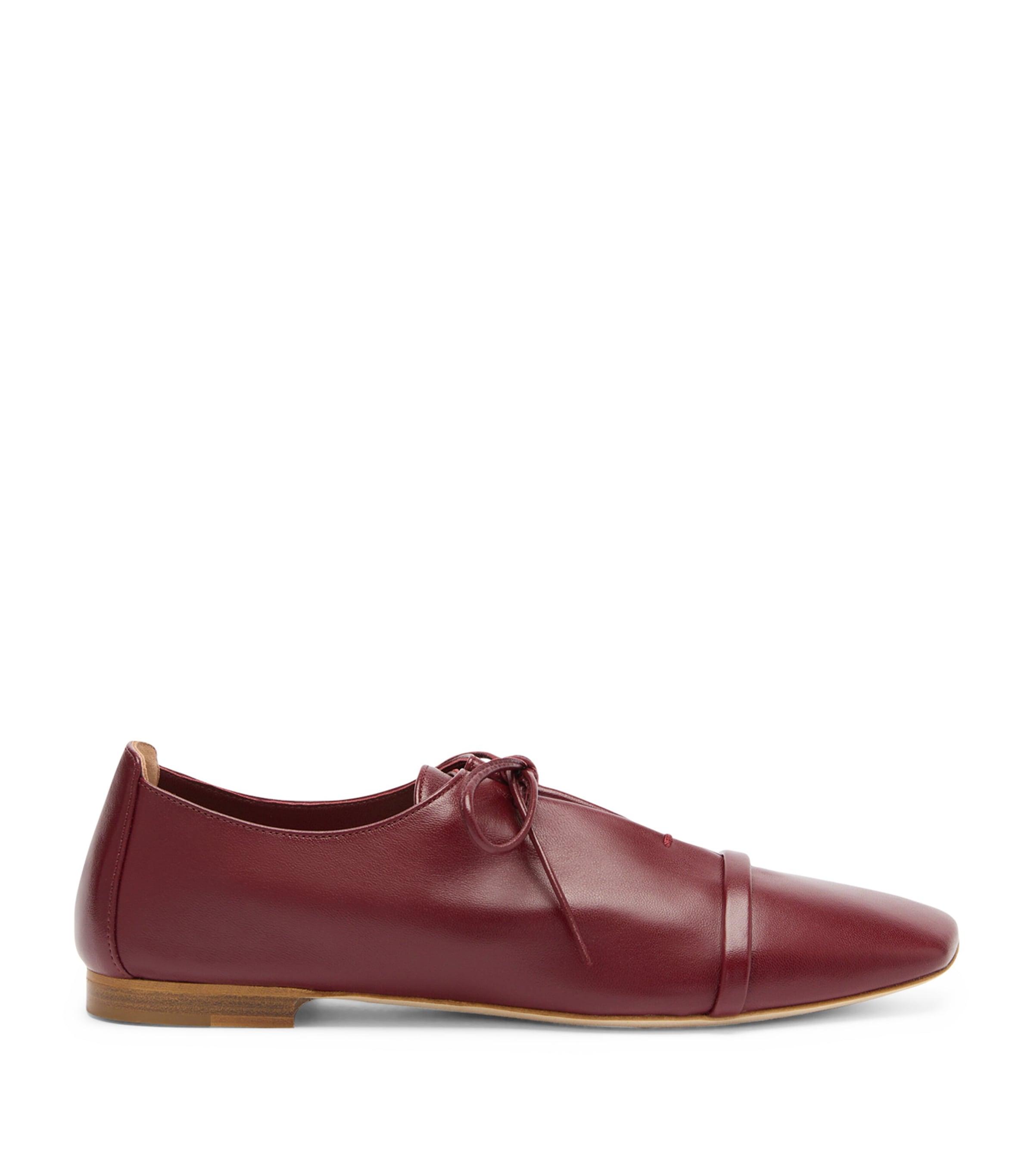 Nappa Leather Lace-Up Jean Flats by MALONE SOULIERS