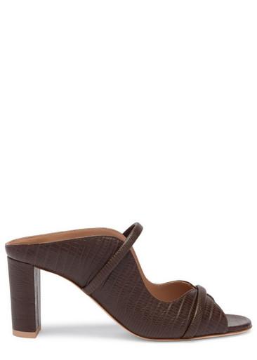 Norah 70 embossed leather heeled sandals by MALONE SOULIERS