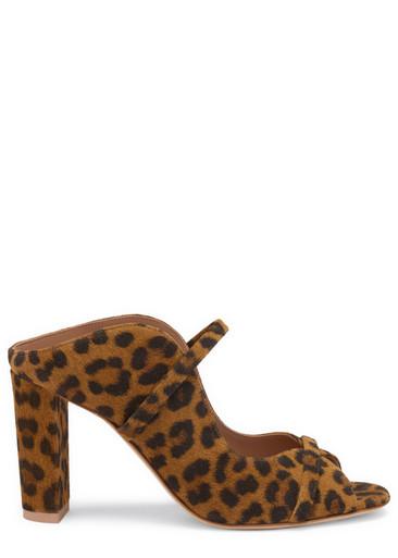 Norah 85 leopard-print suede heeled sandals by MALONE SOULIERS