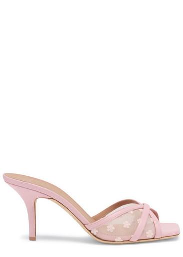 Perla 70 floral-mesh heeled sandals by MALONE SOULIERS