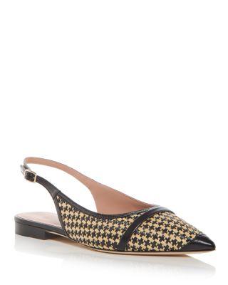 Women's Jama Woven Pointed Toe Slingback Flats by MALONE SOULIERS