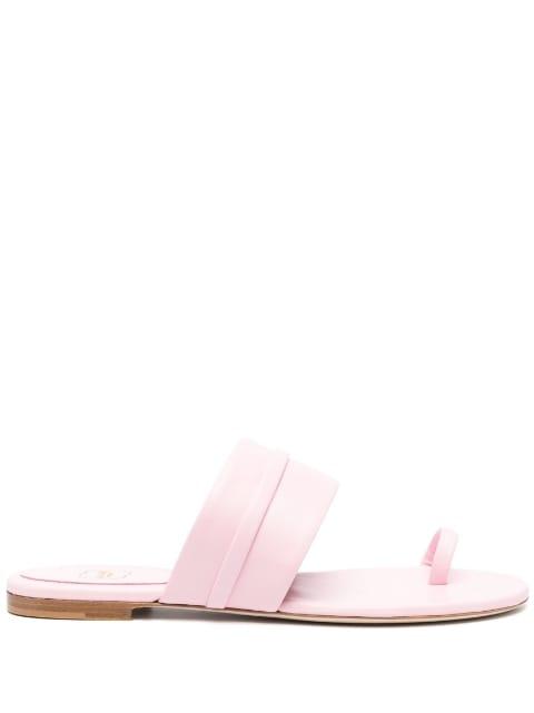 single-strap leather flat sandals by MALONE SOULIERS