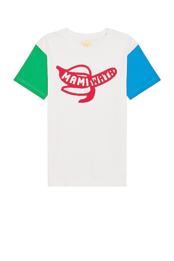 Mami Wata Three Tone Banana Tee in White by MAMI WATA