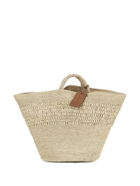 Fiji raffia beach bag by MANEBI
