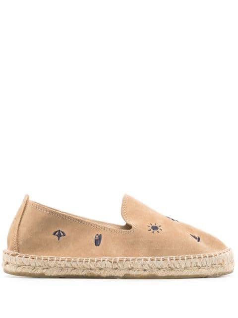 Palm Springs motif-embroidered espadrilles by MANEBI