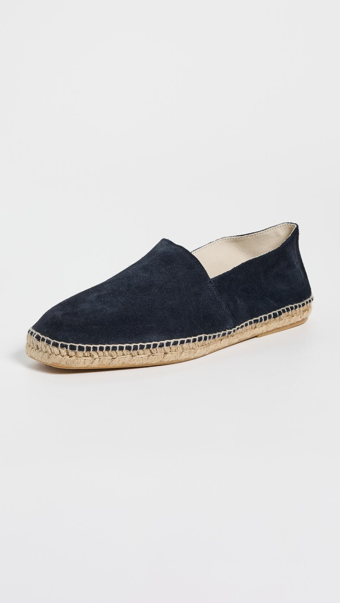 Suede Square Toe Espadrilles by MANEBI