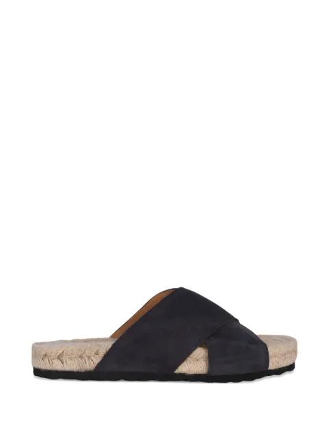 suede crossed-strap sandals by MANEBI
