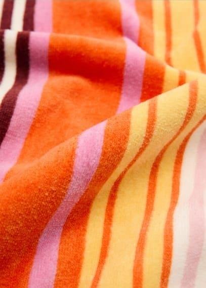 100% cotton striped beach towel orange by MANGO