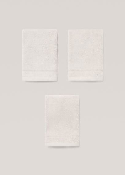 Pack of 3 cotton towels 30x30cm grey by MANGO HOME