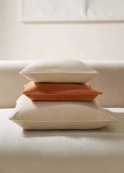 Plain cotton cushion cover 18x18 in ecru by MANGO HOME