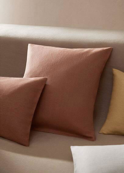 Textured cotton cushion case 1181x1969 in copper by MANGO HOME