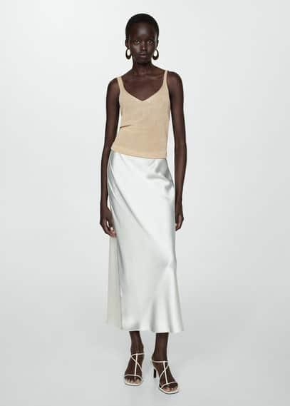 Lurex knitted top gold by MANGO