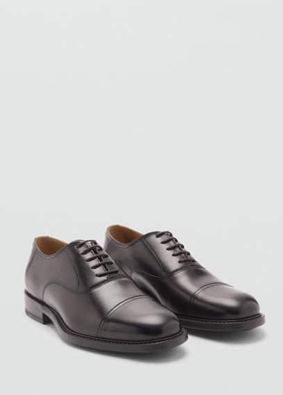 Oxford style leather shoe brown by MANGO MAN