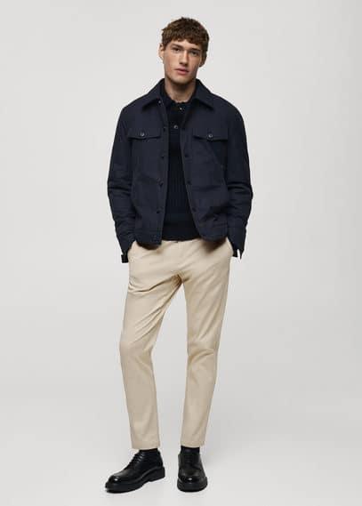 Prato cropped tapered chino pants ecru by MANGO MAN