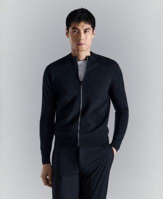 Men's Comfort Stretch Knit Cardigan Sweater by MANGO