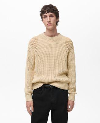Men's Cotton Openwork Knit Sweater by MANGO