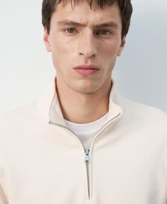 Men's Cotton Zip-Neck Sweatshirt by MANGO