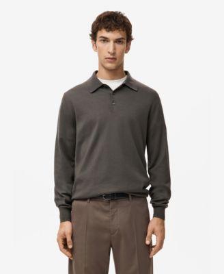 Men's Merino Wool Polo Sweater by MANGO